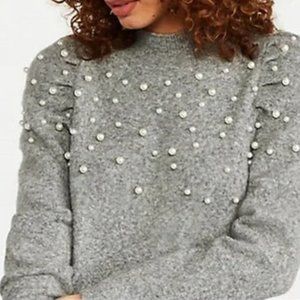 ANN TAYLOR - Pearlized Mock Neck Sweater Dress